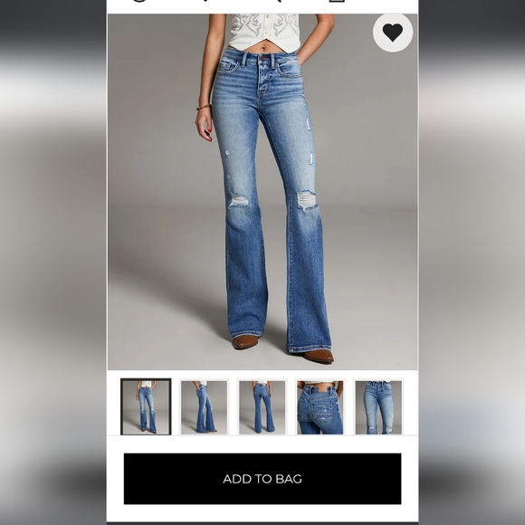 BKE Andi Flare Jeans in Dark Blue Denim - Picture 9 of 10